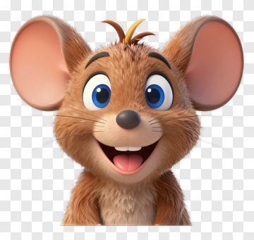 Cartoon Mouse With A Happy Expression PNG