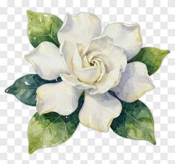 Watercolor Gardenia Flower PNG