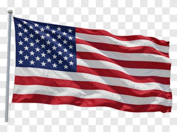 American Flag Waving In The Wind PNG