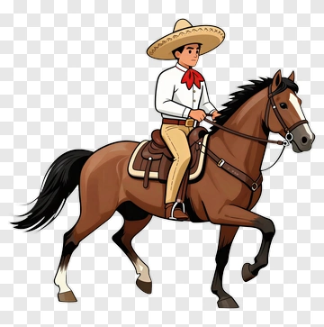 Horseman In Traditional Mexican Attire PNG