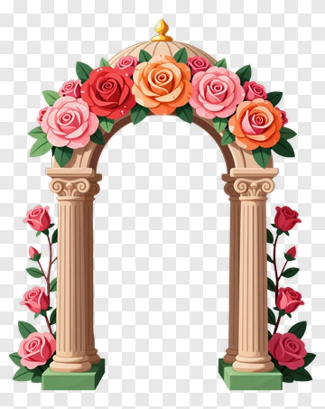 Floral Archway With Roses PNG