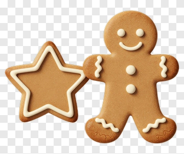 Gingerbread Man And Star Cookie PNG