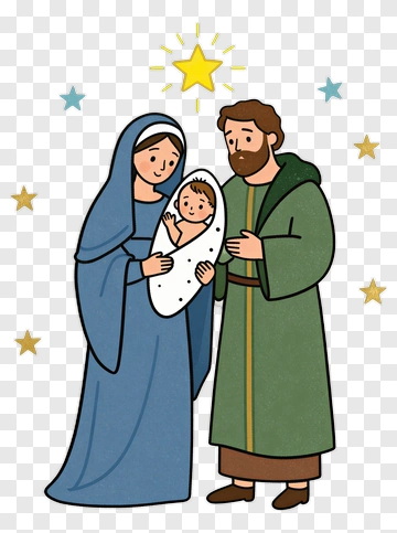 Cartoon Family With Baby And Star PNG