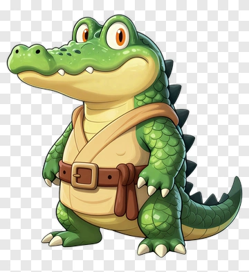Cartoon Alligator Character PNG