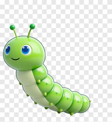Cartoon Caterpillar With Big Eyes PNG