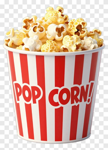 Popcorn Bucket Filled With Buttered Popcorn PNG