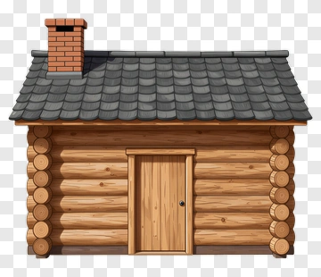 Log Cabin With A Chimney PNG