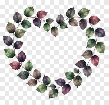 Heart-Shaped Leaf Wreath PNG