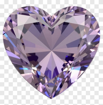 Purple Heart Shaped Gemstone PNG