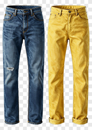 Denim And Yellow Pants PNG