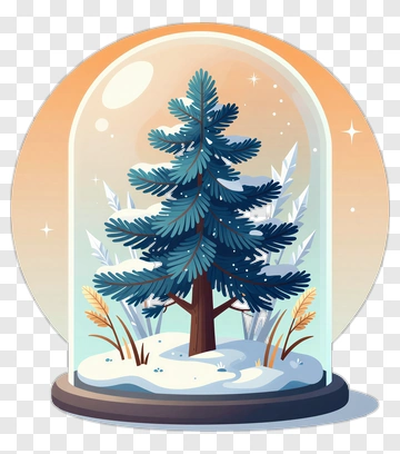 Snow Globe With Pine Tree And Winter Scene PNG