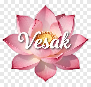 Lotus Flower With Vesak Text PNG