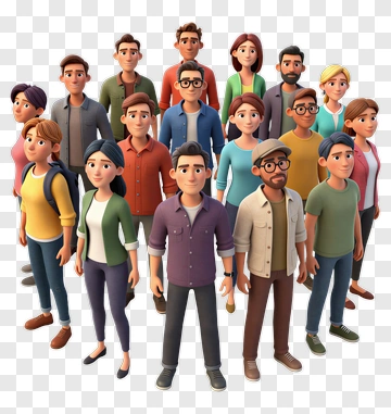 3D Business Team Standing Together PNG