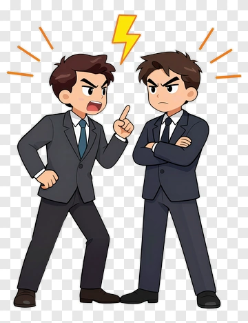 Cartoon Businessmen Arguing PNG