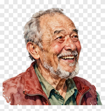 Smiling Elderly Man With Gray Hair PNG