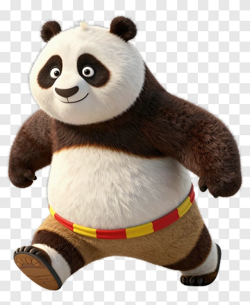 Cartoon Panda Running PNG