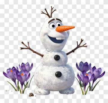 Snowman With Flowers PNG
