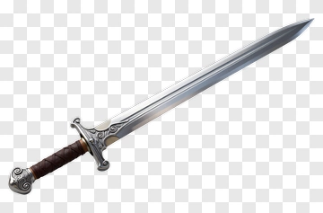 Silver Sword With Decorative Handle PNG