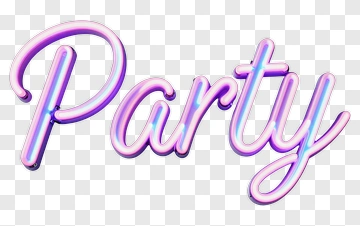 Party Text Design PNG