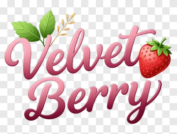 Velvet Berry With Strawberry And Leaves PNG