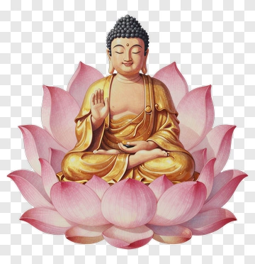 Buddha Sitting On A Lotus Flower PNG