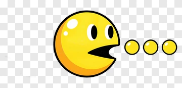 Cartoon Pac-Man Eating Dots PNG