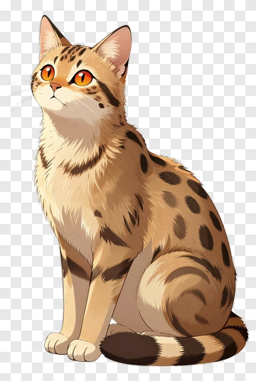 Cartoon Cat With Orange Eyes PNG
