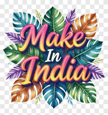 Make In India Leaf Design PNG