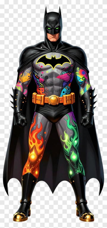 Colorful Batman Character Illustration PNG