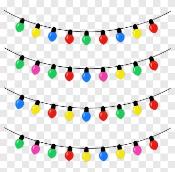 Colorful Christmas String Lights PNG