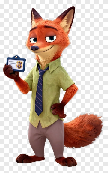 Police Fox Holding A Badge PNG