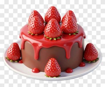 Chocolate Cake With Strawberries PNG