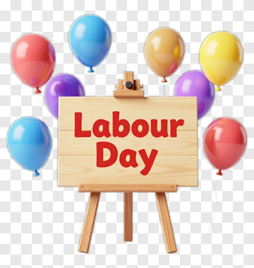 Labour Day Celebration With Colorful Balloons PNG