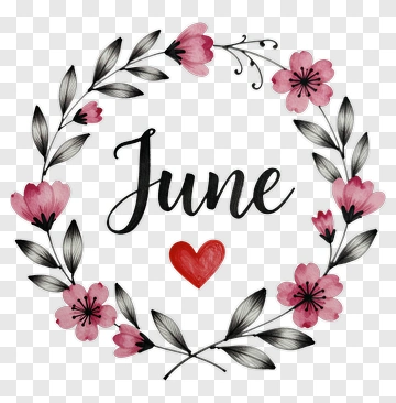 June Floral Wreath PNG