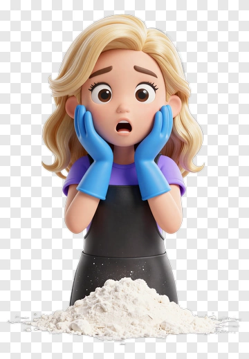 Surprised Woman With Flour PNG