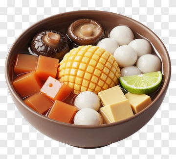 Colorful Dessert Bowl With Various Treats PNG