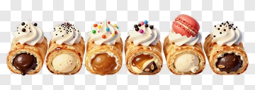Delicious Ice Cream Filled Pastries PNG