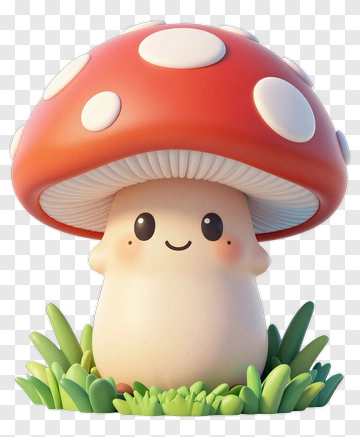 Cartoon Mushroom Character PNG