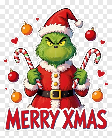 Cartoon Grinch Holding Candy Canes For Christmas PNG