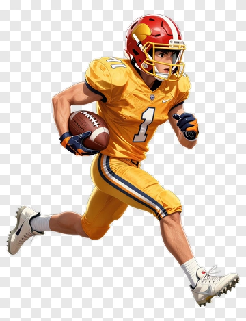 Football Player Running With A Ball PNG