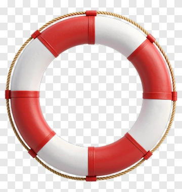 Lifebuoy With Red And White Design PNG