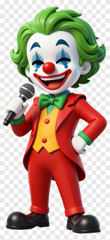 Cartoon Clown Holding A Microphone PNG