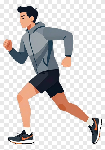Cartoon Runner In Athletic Gear PNG