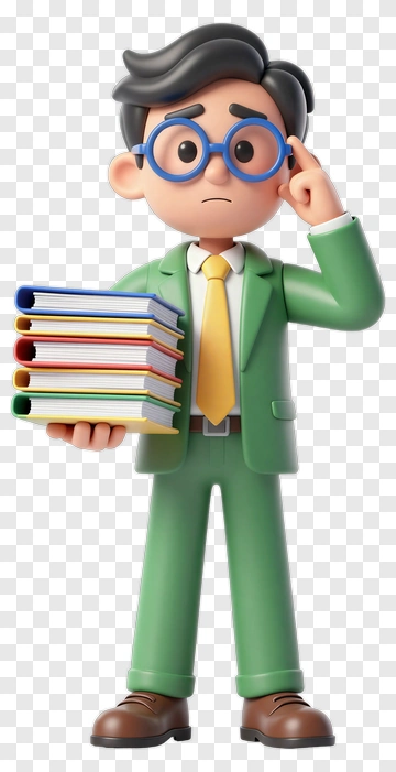 Cartoon Teacher Holding A Stack Of Books PNG