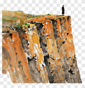 Man Standing On The Edge Of A Cliff PNG