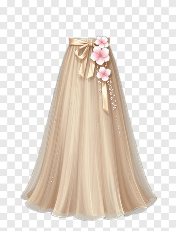 Elegant Long Dress With Floral Accents PNG