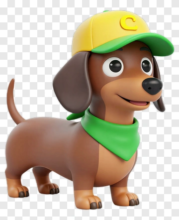 Cartoon Dachshund Wearing A Cap PNG