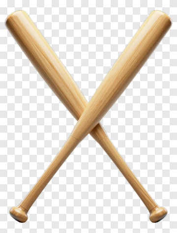 Crossed Wooden Baseball Bats PNG