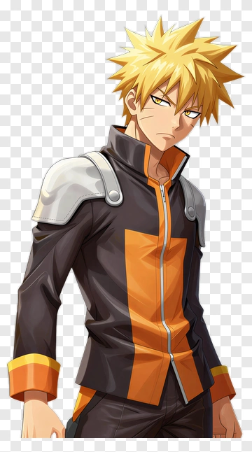 Anime Character With Spiky Blonde Hair PNG