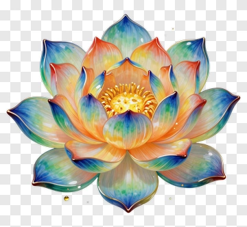 Colorful Lotus Flower PNG